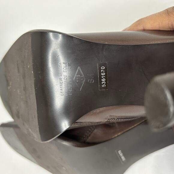 Diba Womens Brown Leather Square Toe Side Zipper Mid-Calf Heeled Boots 8 90s - Picture 9 of 10